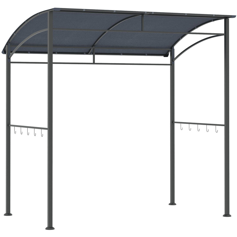 BBQ Grill Gazebo, Metal Frame, Outdoor Sun Shade, 2M, Grey