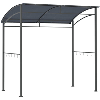 BBQ Grill Gazebo, Metal Frame, Outdoor Sun Shade, 2M, Grey Outsunny