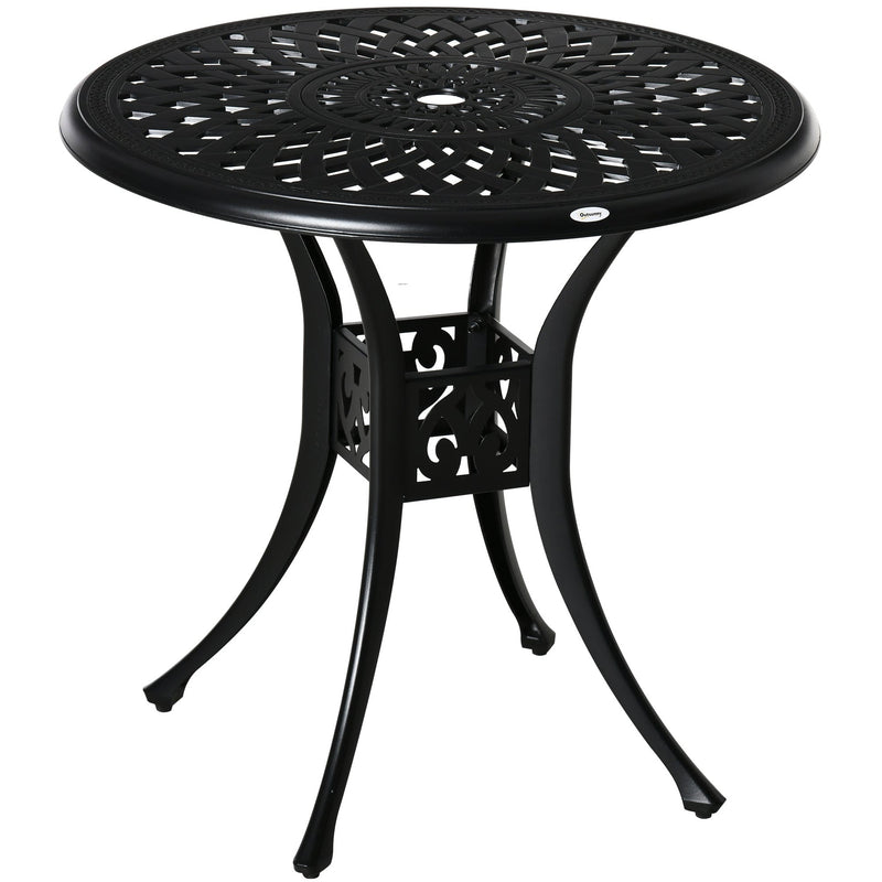 Round Garden Table with Parasol Hole