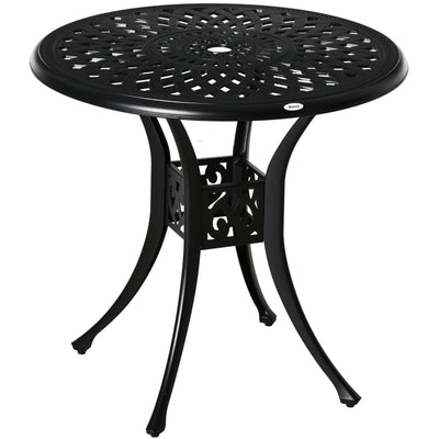 Round Garden Table with Parasol Hole Outsunny