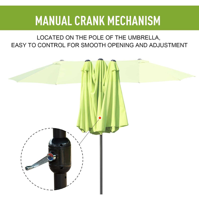 4.6m Large Garden Parasol, Double Sided, No Base