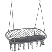 Hammock Chair With Metal Frame, Large Cushioned Seat Outsunny