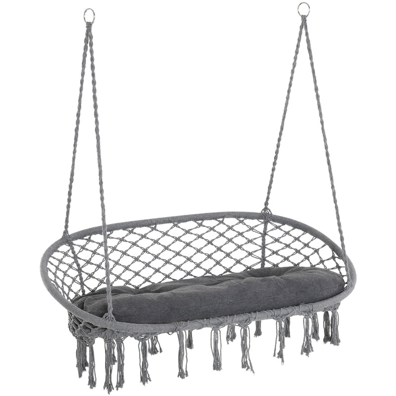 Hammock Chair With Metal Frame, Large Cushioned Seat Outsunny
