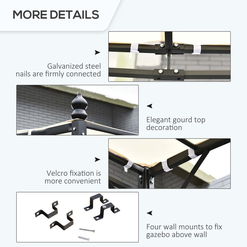 3x3m Elegant Metal Pergola Canopy