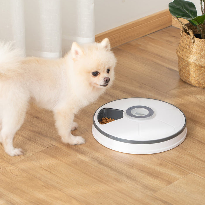 6 Meal Automatic Pet Feeder With Digital Timer, LED Display