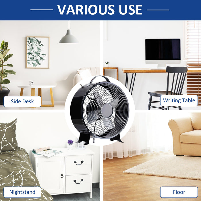 Black 26cm 2-Speed Electric Desk Fan