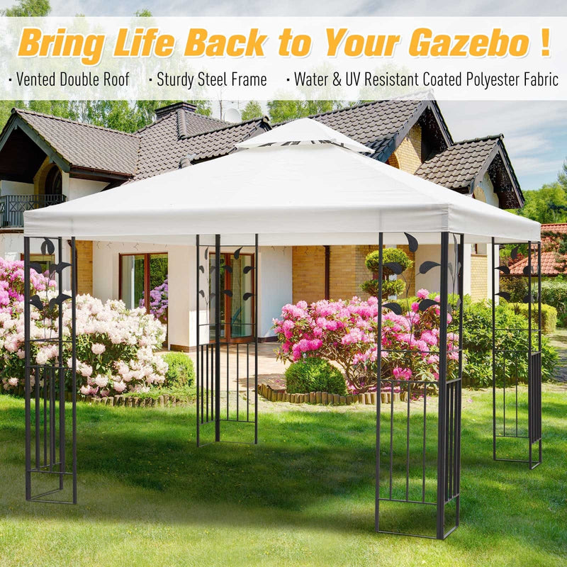 Steel Framed Gazebo with Vented Roof, 3x3m
