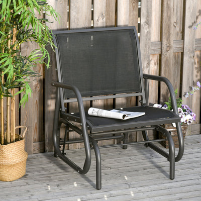 Outdoor Gliding Chair, Dark Grey/Black Outsunny