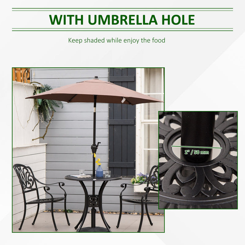 Round Garden Table with Parasol Hole