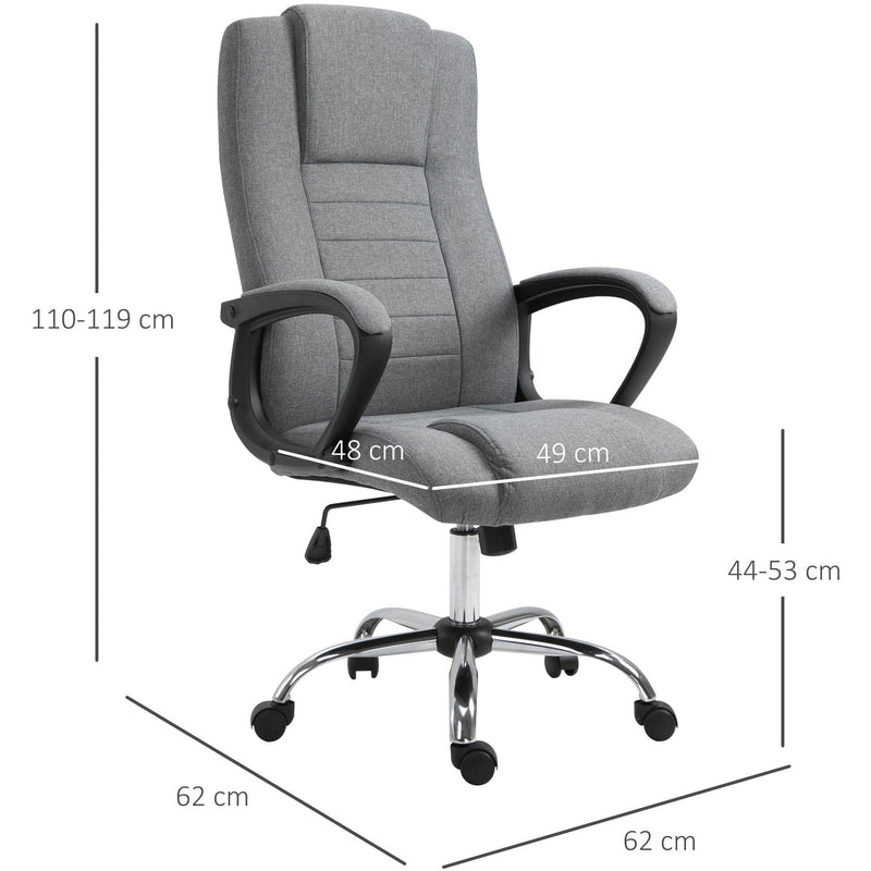 High Back Office Chair With Wheels, Adjustable Height