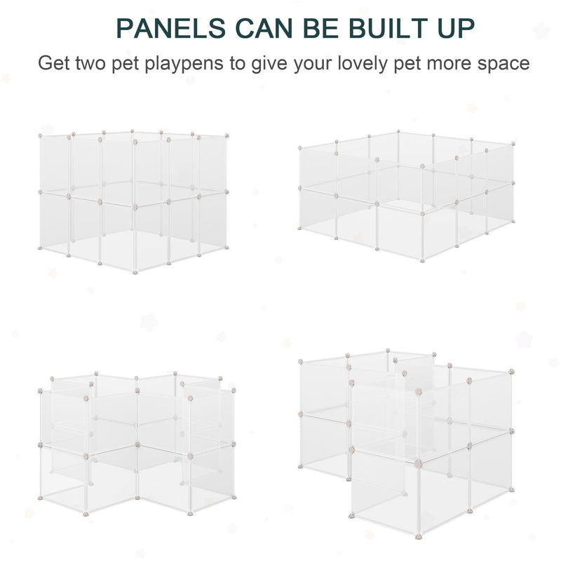 White DIY Plastic Pet Playpen: 12 Panels