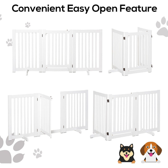 No Screw Pet Gate, Wooden, Freestanding, 155 x 76cm, White