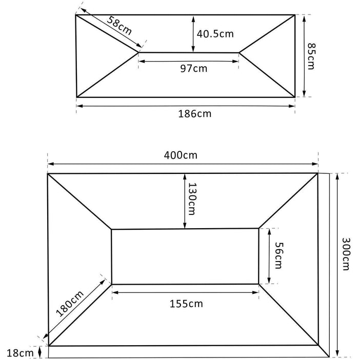 Waterproof Gazebo Canopy Replacement 3x4m, Cream (Top Only)