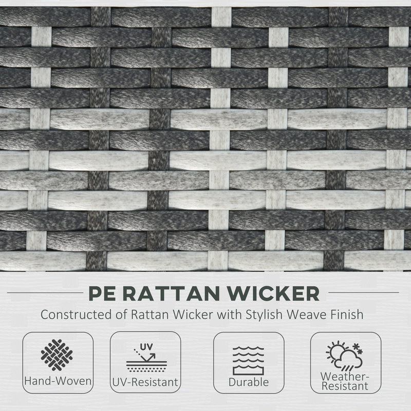 5-Seater Rattan Sofa Set with Coffee Table and Cushions