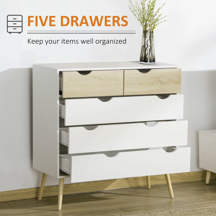 Scandi Inspired 5 Drawer Chest of Drawers