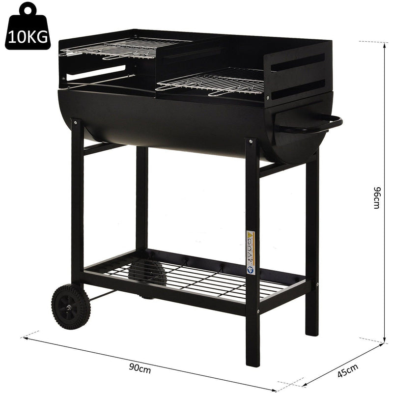 Half Barrel Barbecue, Large Grill Area