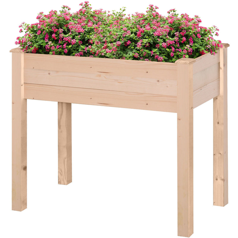 Raised Wooden Flower Beds