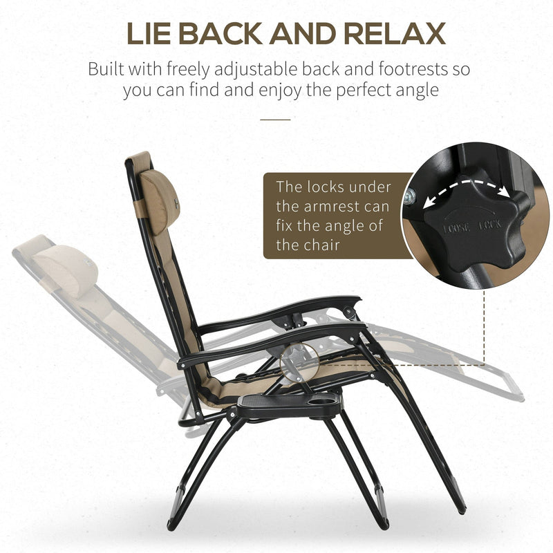 Zero Gravity Chair With Cup Holder and Pillow