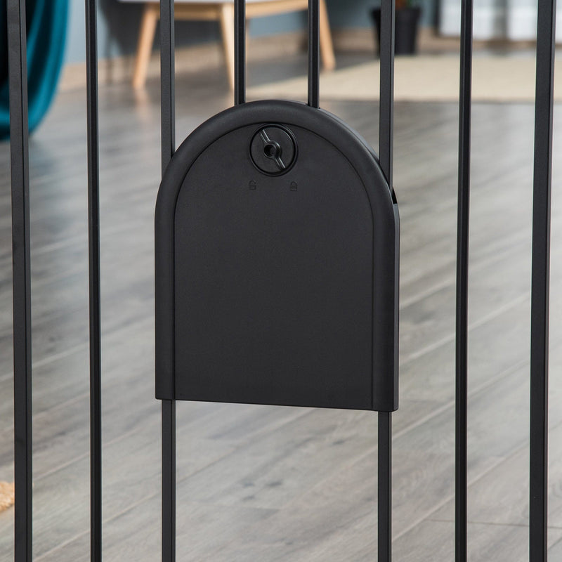 PawHut 75-82cm Black Pet Safety Gate