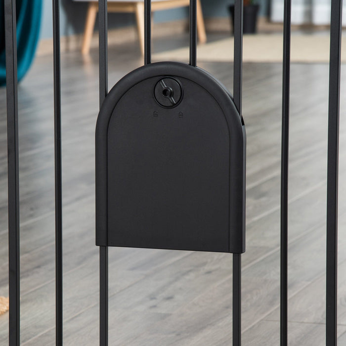 PawHut 75-82cm Black Pet Safety Gate