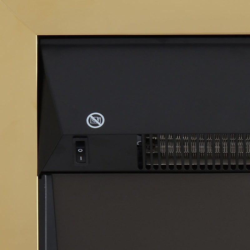 Electric Fireplace With Golden LED Flame