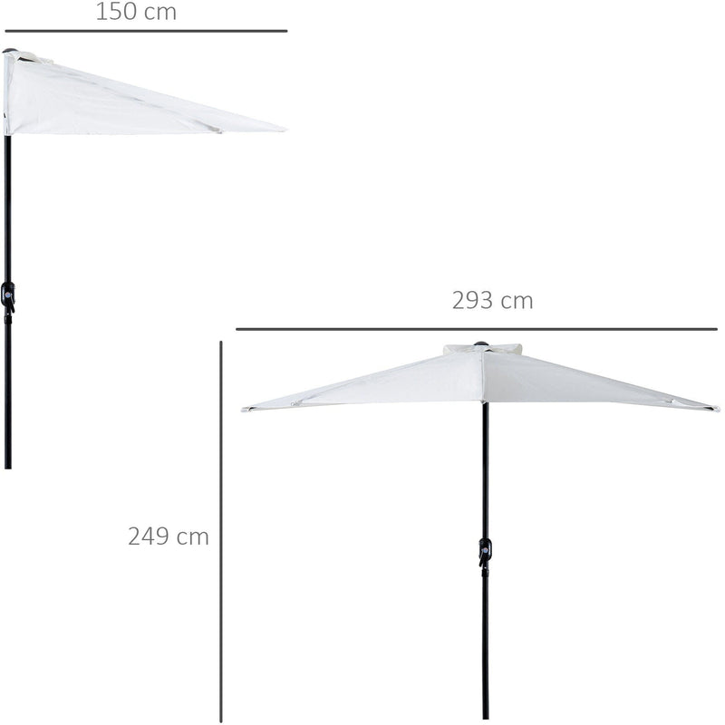 3m Half Parasol Umbrella - No Base