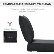 Thick Chair Cushions Outdoor - Black Outsunny
