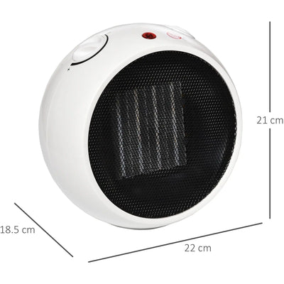 Small Ceramic Electric Heater, 900W/1500W Homcom