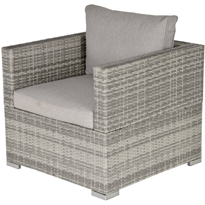 Single Rattan Sofa Chair with Padded Cushion for Outdoor Outsunny