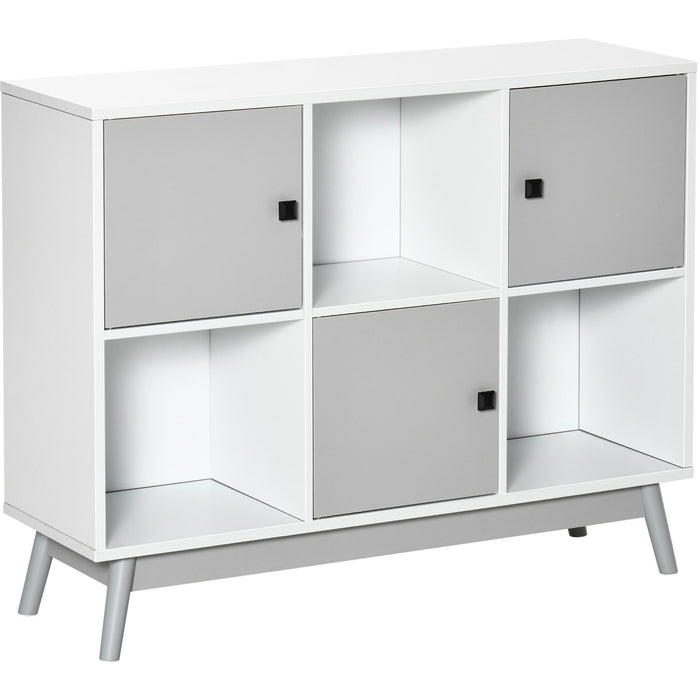 Six Cube Storage Unit, Freestanding Bookcase, W96xD30xH75 cm