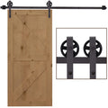 6FT/1830mm Modern Sliding Barn Door Hardware Kit Homcom