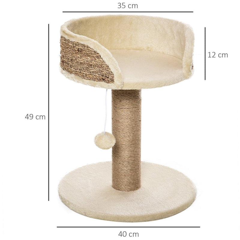 Cat Tree Tower, Activity Centre, Scratch Posts, Perch, Beige