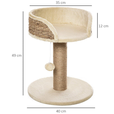 Cat Tree Tower, Activity Centre, Scratch Posts, Perch, Beige Pawhut