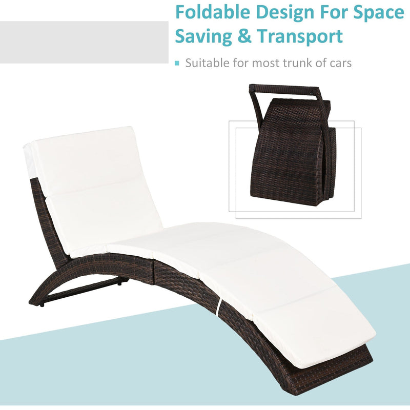 Curved Rattan Sun Lounger With Cushions