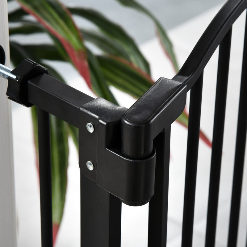 Safety Gate For Stairs, Auto-Close Door, 74-84cm, Black