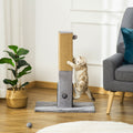 79cm Cat Scratch Post, Jute Climber, Carpet Base, Grey Pawhut