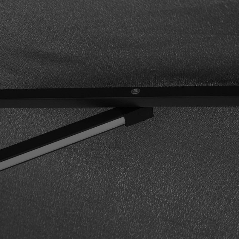 3m Banana Cantilever Patio Umbrella With Lights, Cross Base