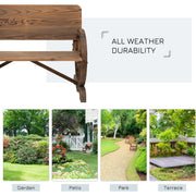 Rustic Wagon Wheel Bench (2 Seater) Outsunny