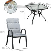 Modern 4 Seat Outdoor Dining Set, Comfy Outdoor Living Outsunny