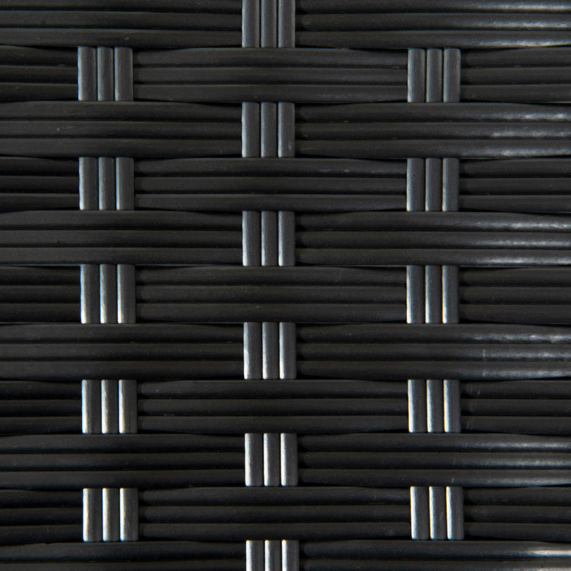 Outsunny Garden Rattan Table with Plastic Board - Black