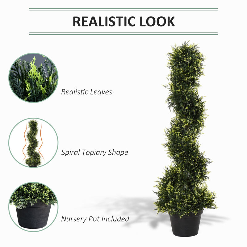 Set of 2 90cm Spiral Topiary Trees, Indoor/Outdoor