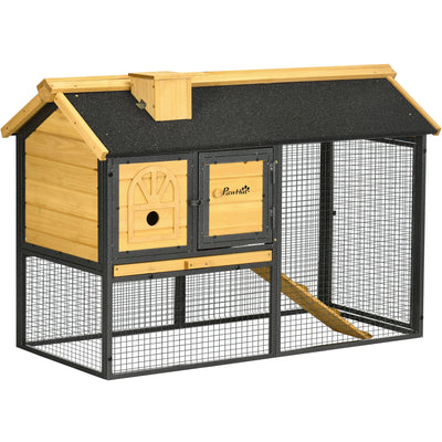 Outdoor Rabbit Hutch with Run (120x55.5x80cm) Pawhut