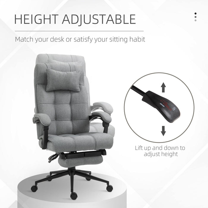 Light Grey Ergonomic Office Chair with Footrest