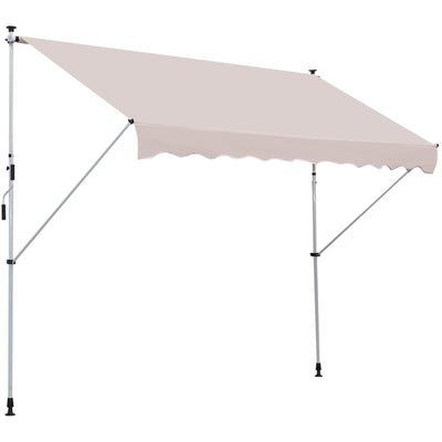 Manual Patio Awning, Retractable, 3 x 1.5m, Beige Outsunny