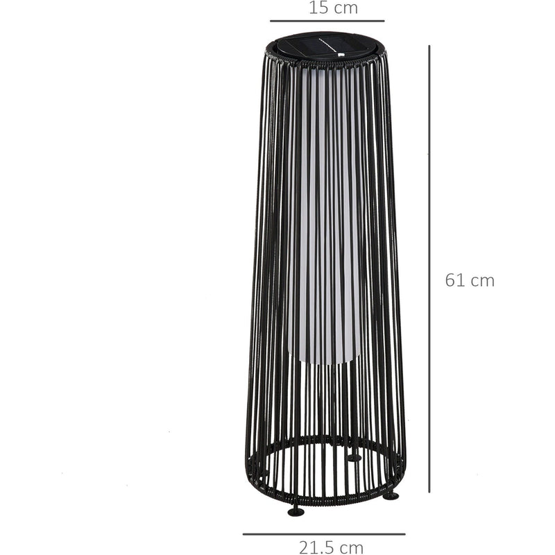 PE Rattan Solar Lanterns, Woven Wicker, Auto On/Off Outsunny