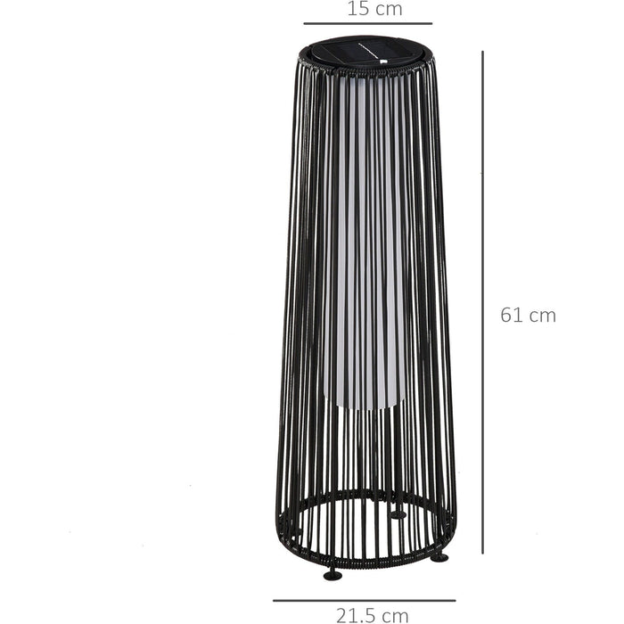 PE Rattan Solar Lanterns, Woven Wicker, Auto On/Off