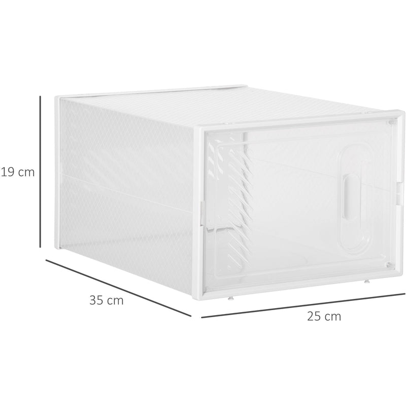 Portable Shoe Storage Cabinet, Clear/White