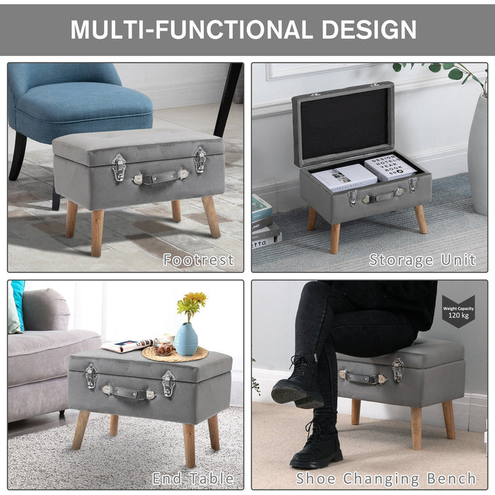 Grey Storage Ottoman