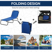 Folding Sun Lounger With Canopy Outsunny