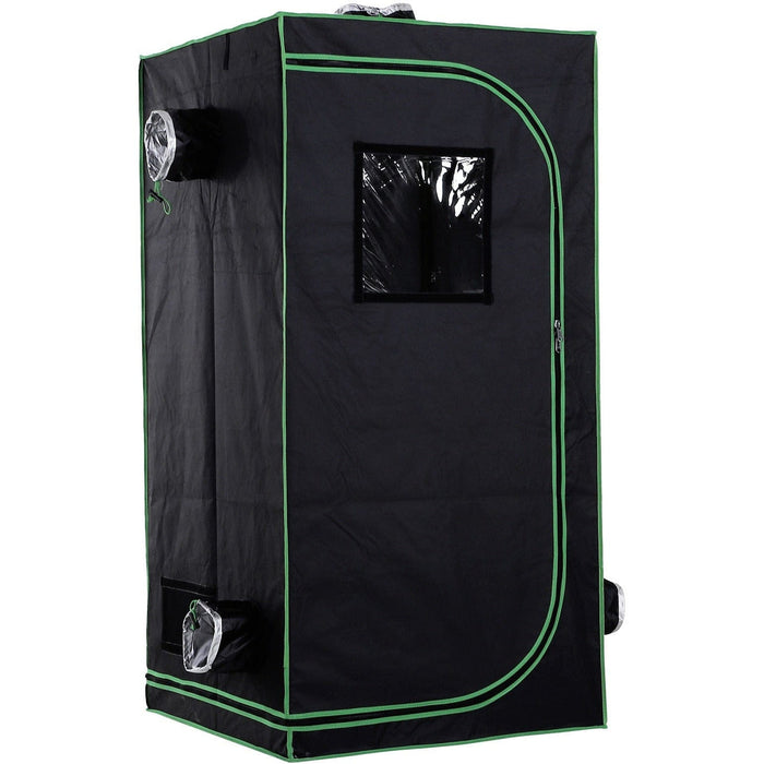 Black and green hydroponic grow tent